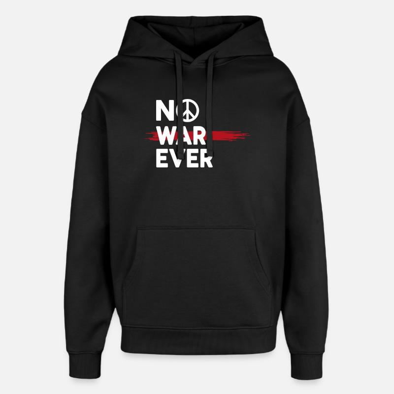 No War Ever Frieden Peace Zeichen - Oversized Unisex Hoodie von Stanley/Stella - Schwarz