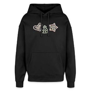 Gingerbread - Sweat à capuche unisexe Stanley/Stella Oversized - noir - Devant - AI Model Female 172 light (172cm) & AI Model Male 185 light (185cm)