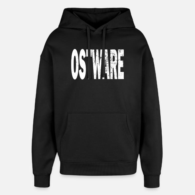 T-shirt à capuche Ostalgie Ostware Ostalgie Fun Fun - Sweat à capuche unisexe Stanley/Stella Oversized - noir