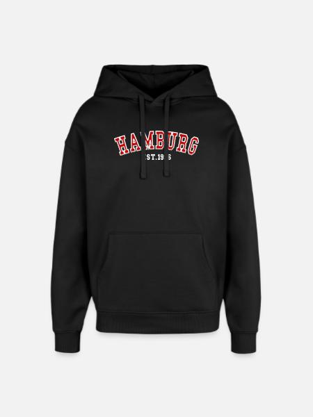 Hamburg Est. 1996 - Oversized Unisex Hoodie by Stanley/Stella - black