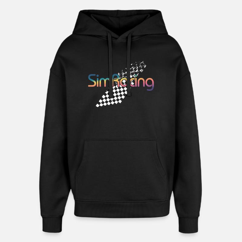 SimRacing Gradient Logo - Oversized Unisex Hoodie by Stanley/Stella - black