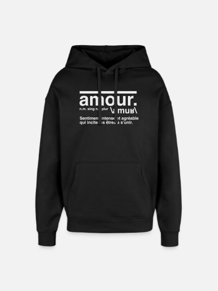 Love Definition Dictionary Style - Oversized Unisex Hoodie by Stanley/Stella - black