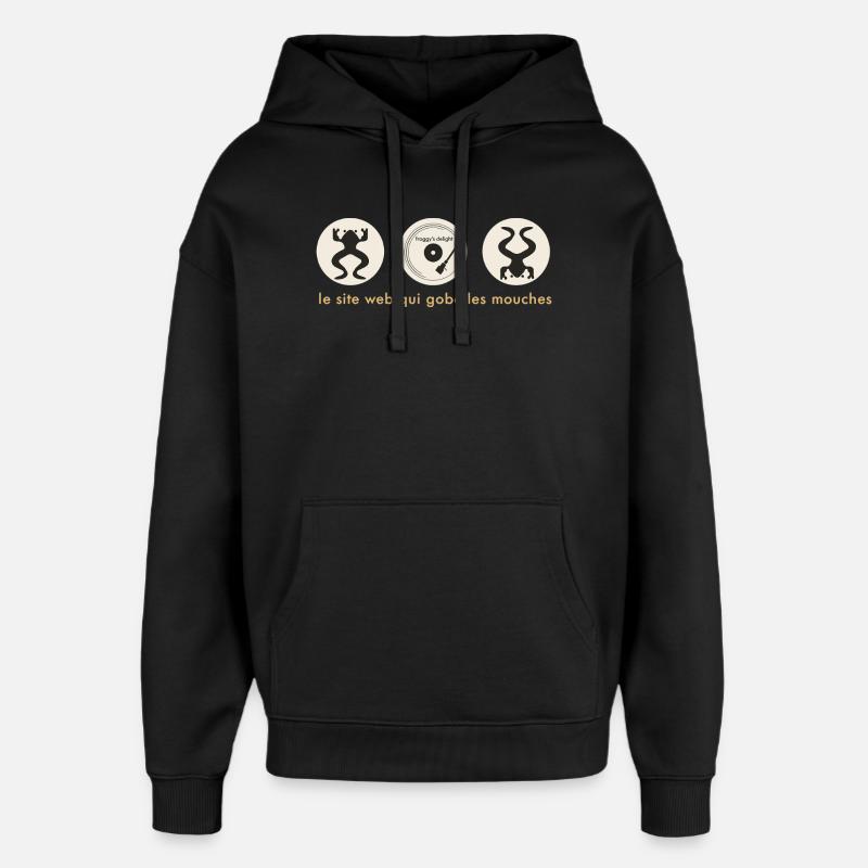 Frog DJ Circle Abzeichen - Oversized Unisex Hoodie von Stanley/Stella - Schwarz