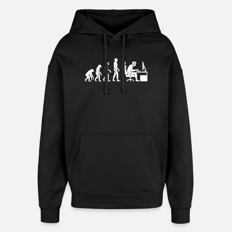 Evolution endet am Schreibtisch - Oversized Unisex Hoodie von Stanley/Stella - Schwarz