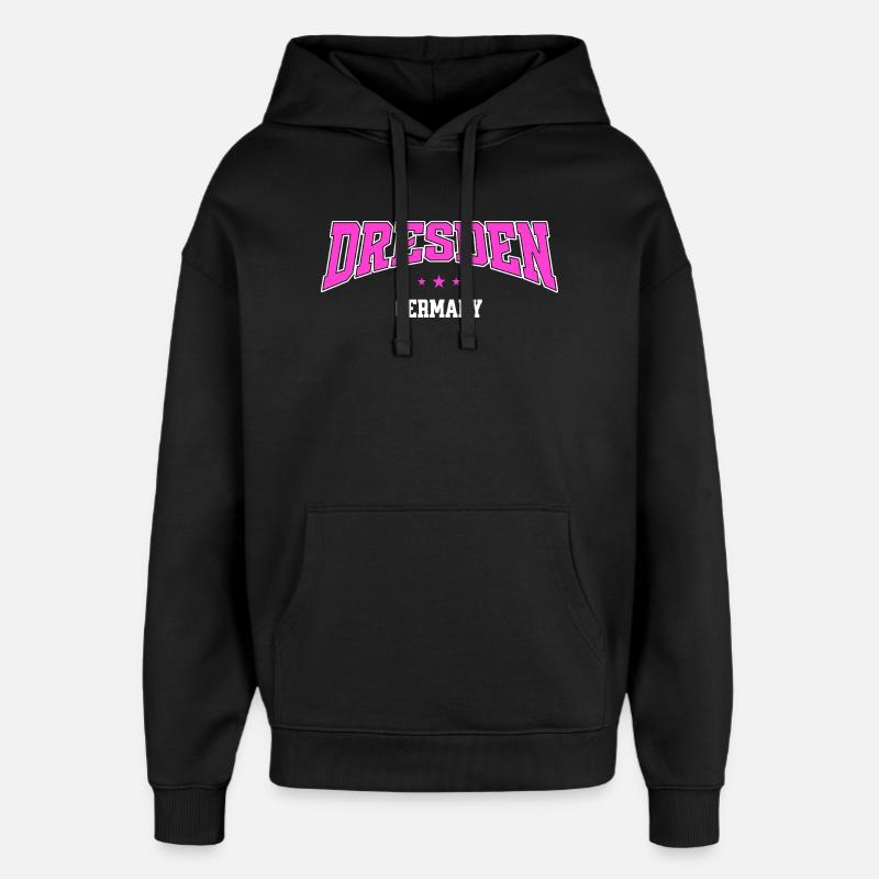 Dresden Germany Pink College Design - Oversized Unisex Hoodie von Stanley/Stella - Schwarz