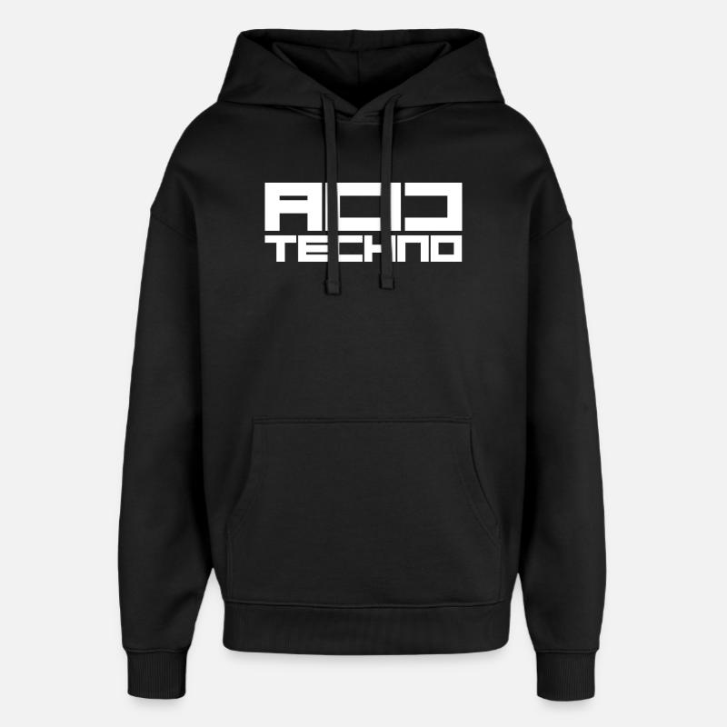 techno acide - Sweat à capuche unisexe Stanley/Stella Oversized - noir