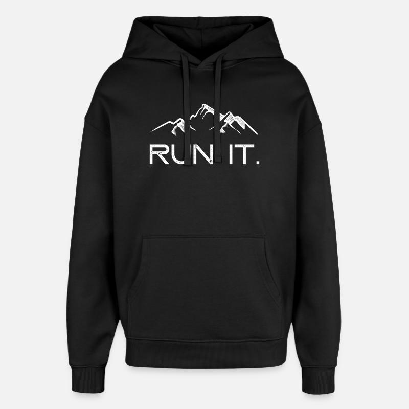 Ultra Running - Cours ! - Sweat à capuche unisexe Stanley/Stella Oversized - noir