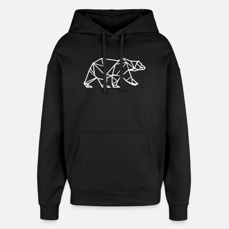 Eisbär Polar Bär Polygon Symbol - Oversized Unisex Hoodie von Stanley/Stella - Schwarz