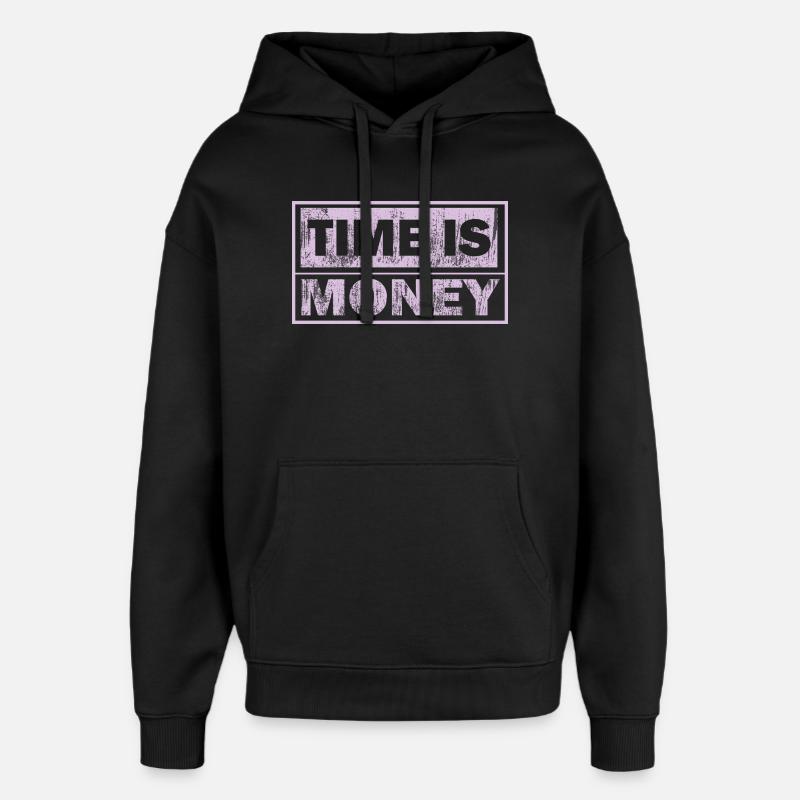 Zeit ist Geld Neon-Panel - Oversized Unisex Hoodie von Stanley/Stella - Schwarz