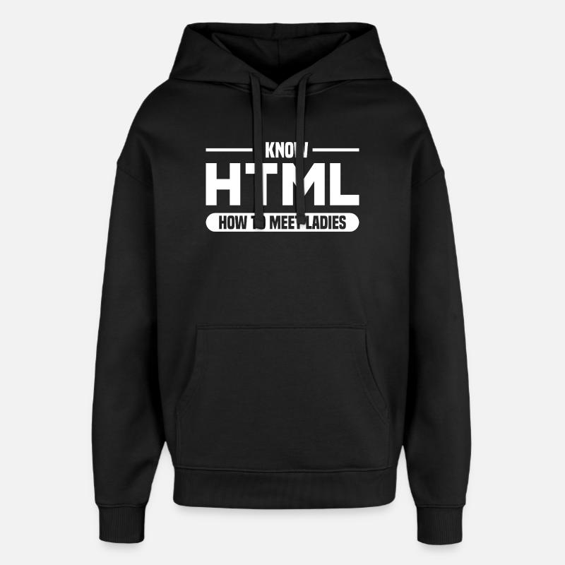 HTML Humor Code Programmierer Spruch - Oversized Unisex Hoodie von Stanley/Stella - Schwarz