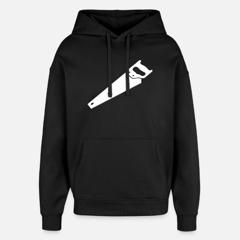 Fuchsschwanz Säge Holzarbeit Vektor - Oversized Unisex Hoodie von Stanley/Stella - Schwarz