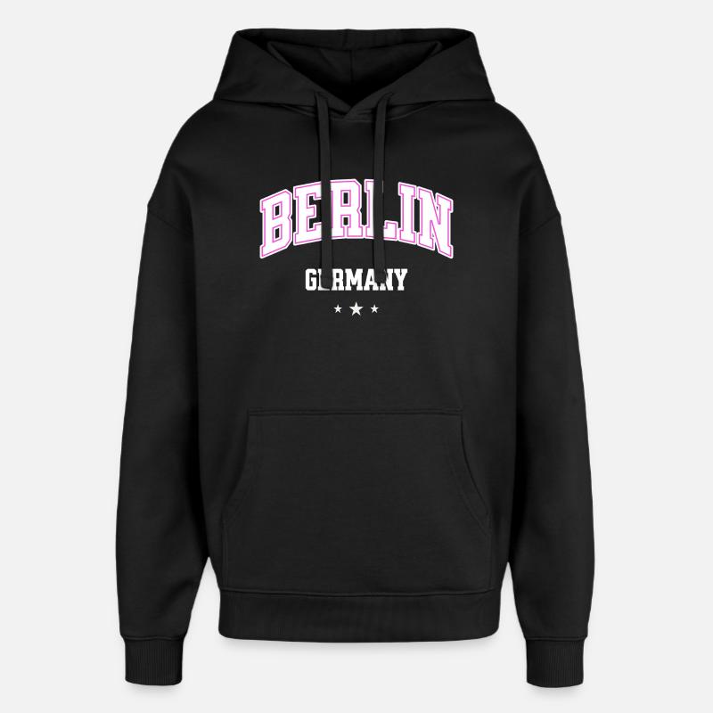Berlin Pink Varsity Allemagne - Sweat à capuche unisexe Stanley/Stella Oversized - noir
