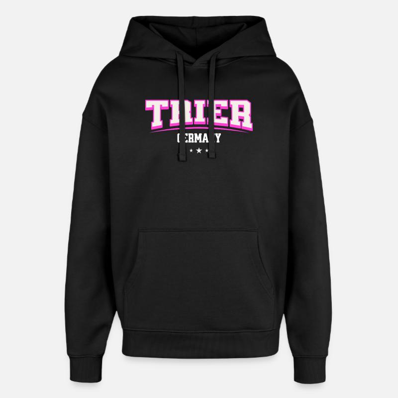 Lettrage rétro Allemagne de Trèves - Sweat à capuche unisexe Stanley/Stella Oversized - noir