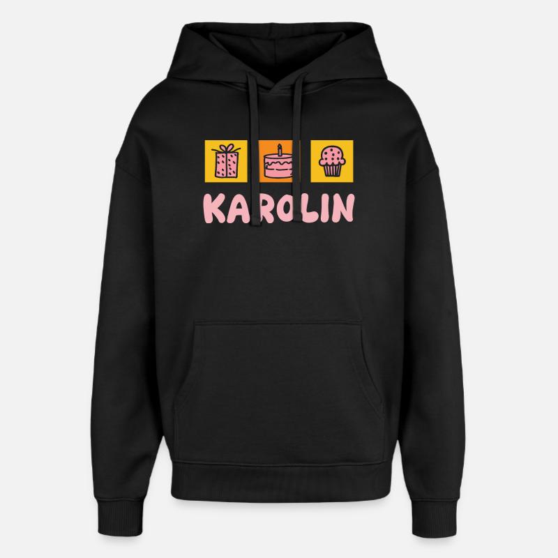 Karolin comme prénom - Sweat à capuche unisexe Stanley/Stella Oversized - noir