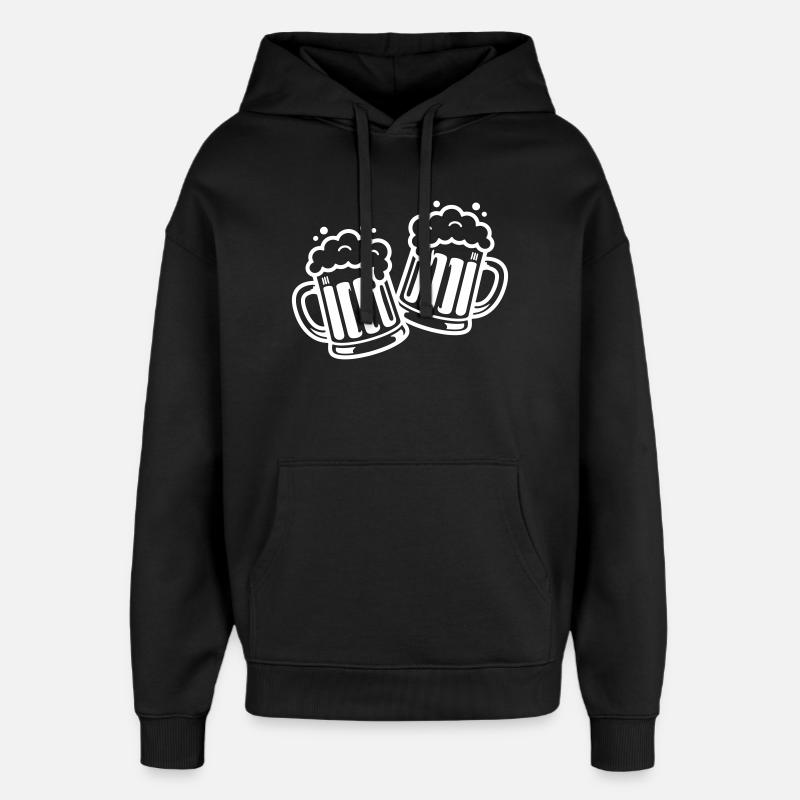 Beer Mug Cheers Comic Beer - Oversized Unisex Hoodie by Stanley/Stella - black
