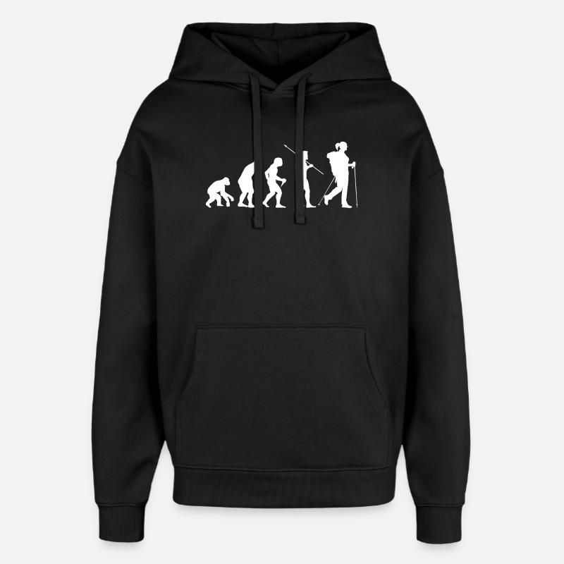 Evolution Hiking Woman Hiker - Oversized Unisex Hoodie by Stanley/Stella - black