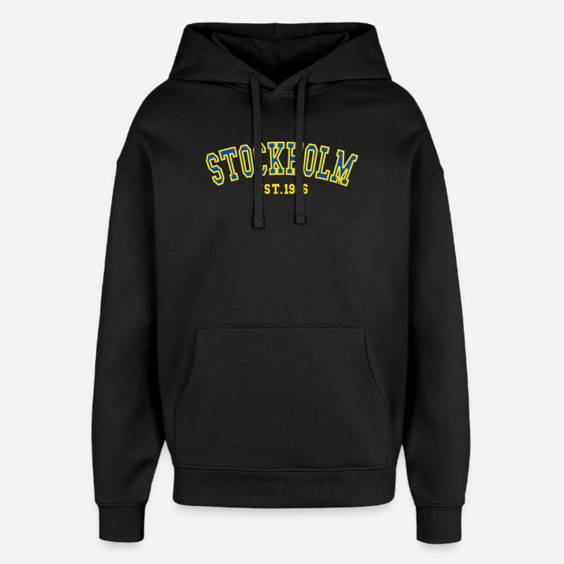 Stockholm Fondée en 1966 - Sweat à capuche unisexe Stanley/Stella Oversized - noir