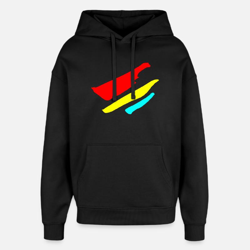 Stripes - Flag Pattern VECTOR - Oversized Unisex Hoodie by Stanley/Stella - black