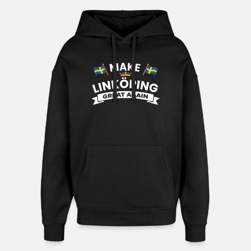 Linköping Stärkere Kohäsion - Oversized Unisex Hoodie von Stanley/Stella - Schwarz