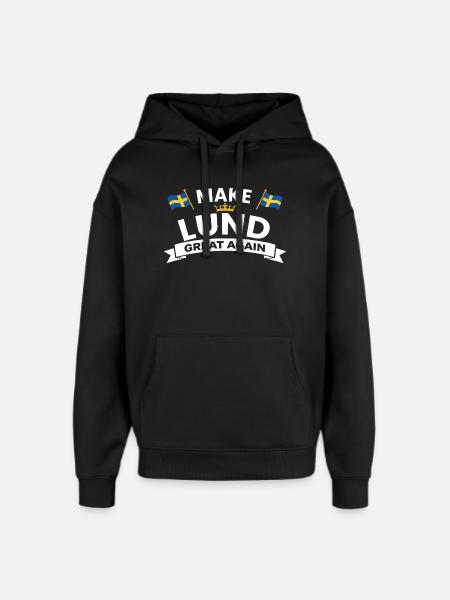 Lund City Pride Crest - Oversized Unisex Hoodie by Stanley/Stella - black