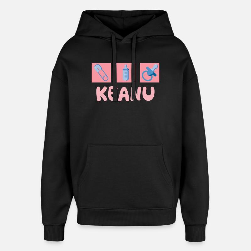 Keanu - Oversized Unisex Hoodie von Stanley/Stella - Schwarz