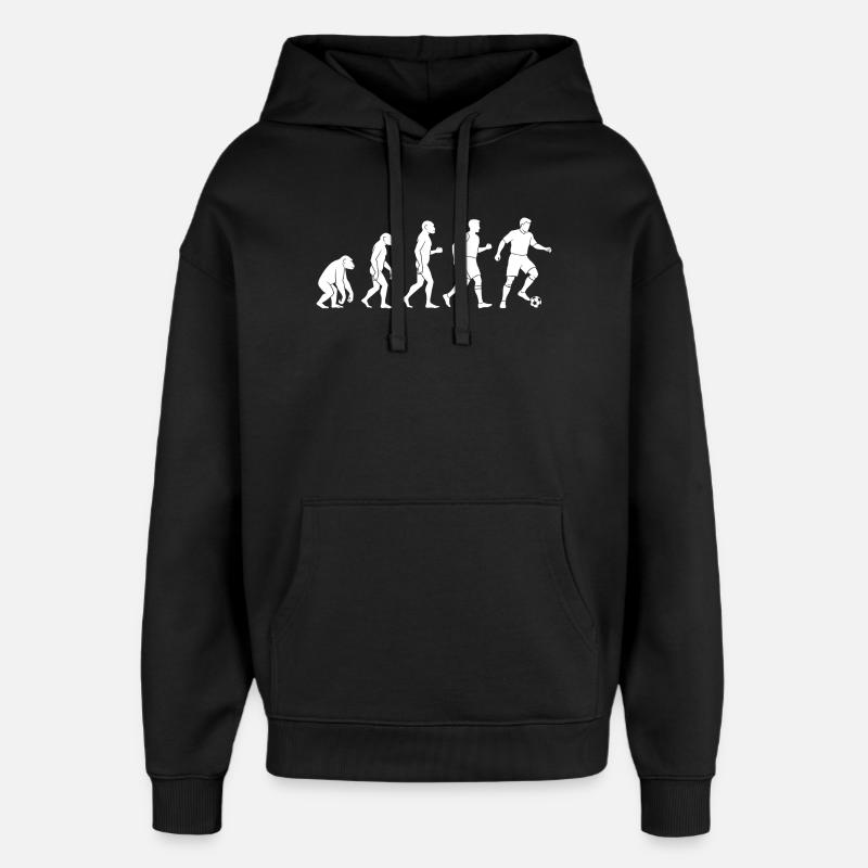 Evolution des Fußballspielers - Oversized Unisex Hoodie von Stanley/Stella - Schwarz