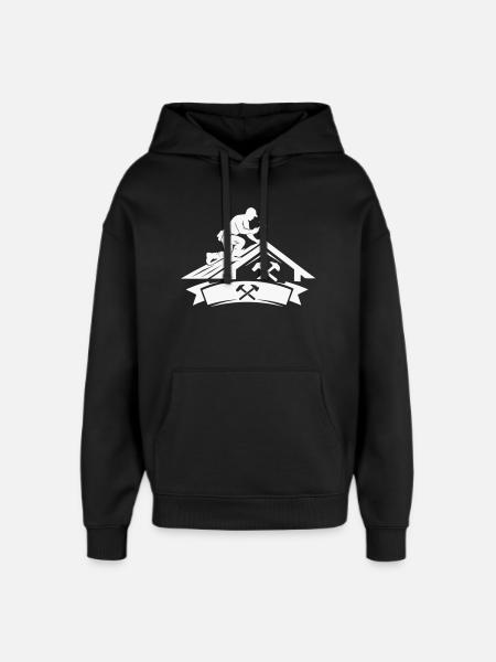 Roofer Master Motif - Oversized Unisex Hoodie by Stanley/Stella - black