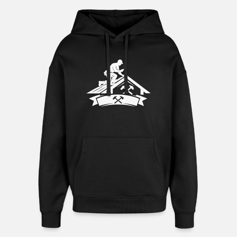 Roofer Master Motif - Oversized Unisex Hoodie by Stanley/Stella - black