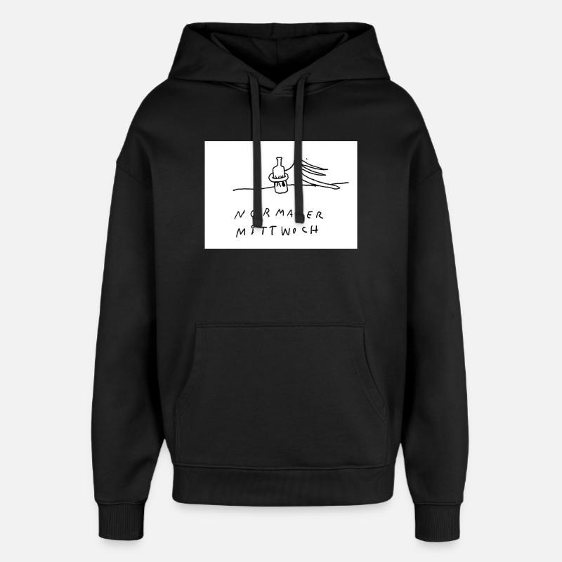 normaler_Mittwoch - Sweat à capuche unisexe Stanley/Stella Oversized - noir