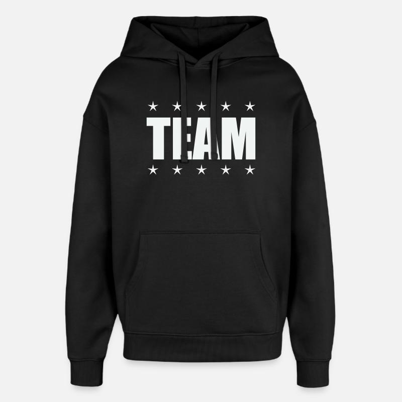 Équipe avec des stars - Sweat à capuche unisexe Stanley/Stella Oversized - noir