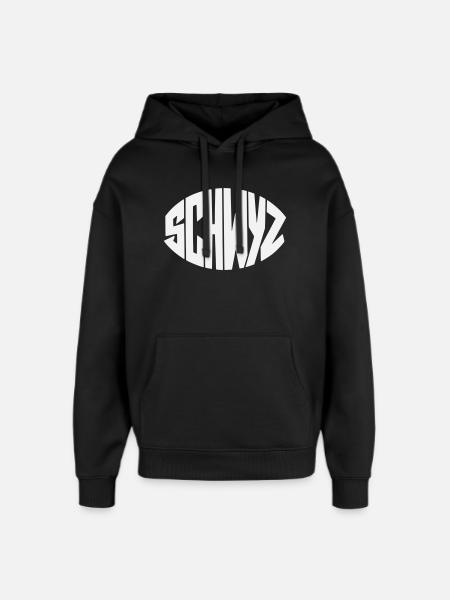 Schwyz Geometric Font - Oversized Unisex Hoodie by Stanley/Stella - black