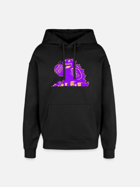 Monster frisst Stadt - Oversized Unisex Hoodie von Stanley/Stella - Schwarz