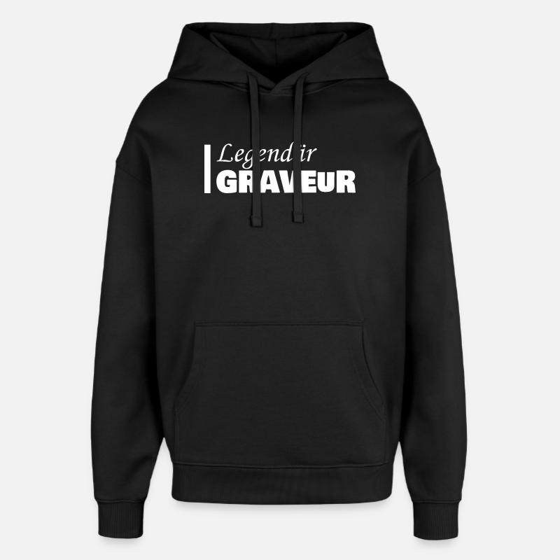 Gift for Engraver - Oversized Unisex Hoodie by Stanley/Stella - black