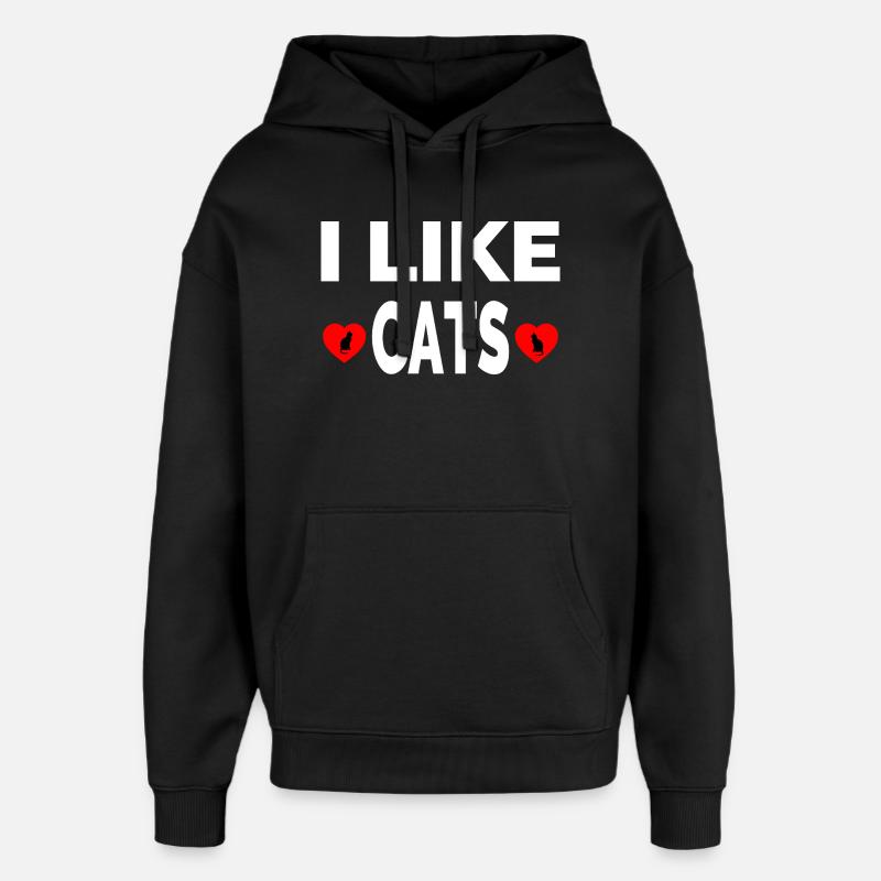 Katzen - Oversized Unisex Hoodie von Stanley/Stella - Schwarz