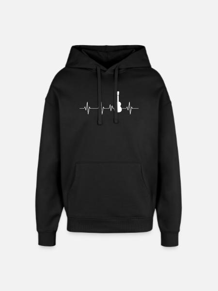 Ukulele heartbeat - Oversized Unisex Hoodie by Stanley/Stella - black