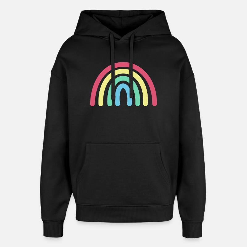 Rainbow - Oversized Unisex Hoodie by Stanley/Stella - black