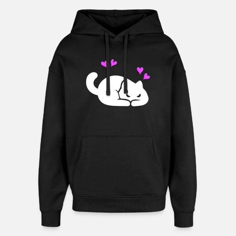 Amour des chats - Sweat à capuche unisexe Stanley/Stella Oversized - noir