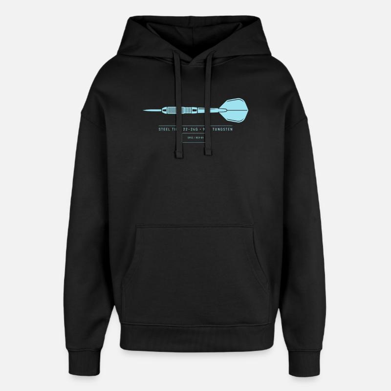 Dart Illustration Technical Blueprint Dart - Oversized Unisex Hoodie by Stanley/Stella - black