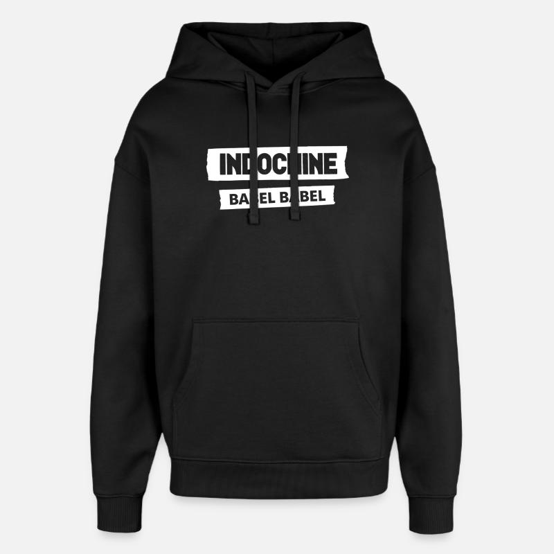 Abgenutzter Babel-Tippfehler-Effekt - Oversized Unisex Hoodie von Stanley/Stella - Schwarz