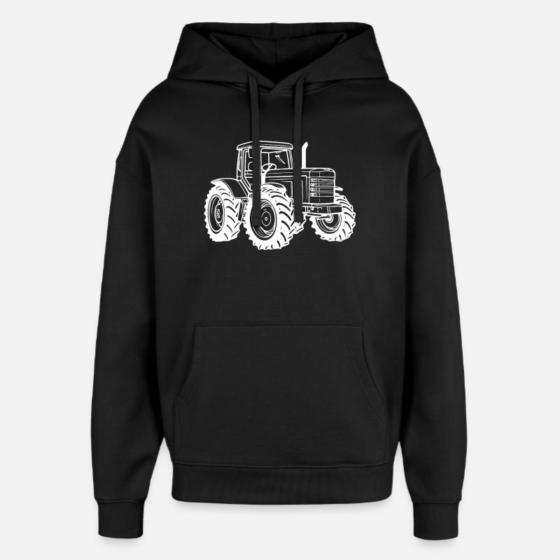 Tractor Icon Farmer - Oversized Unisex Hoodie by Stanley/Stella - black