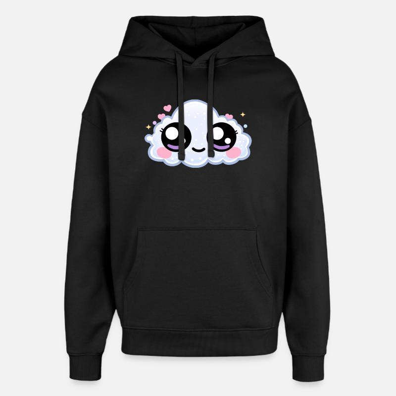 Cloud Eyes Kawaii – Soft Dreamy Eyes - Sweat à capuche unisexe Stanley/Stella Oversized - noir