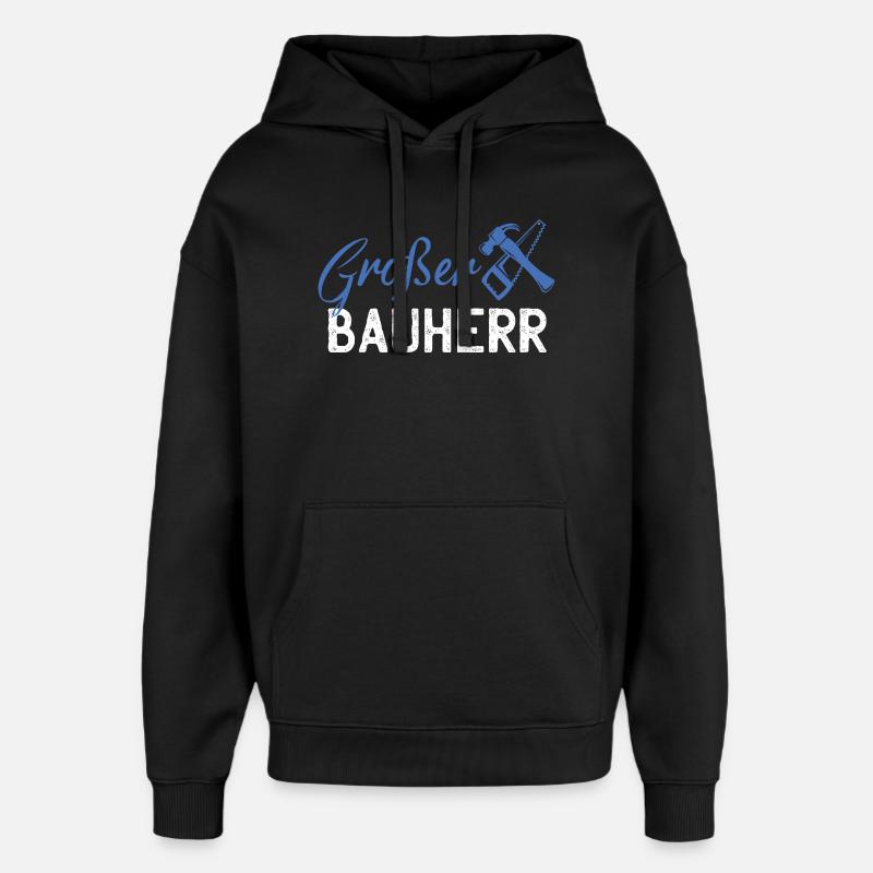 GrafBen Builder Building Graphics - Oversized Unisex Hoodie by Stanley/Stella - black