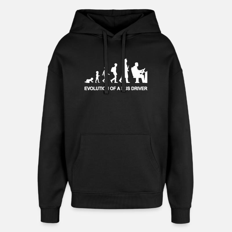 Evolution Of A Bus Driver - Oversized Unisex Hoodie by Stanley/Stella - black