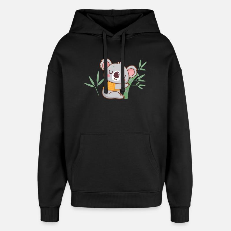 Koala zen sur bambou - Sweat à capuche unisexe Stanley/Stella Oversized - noir