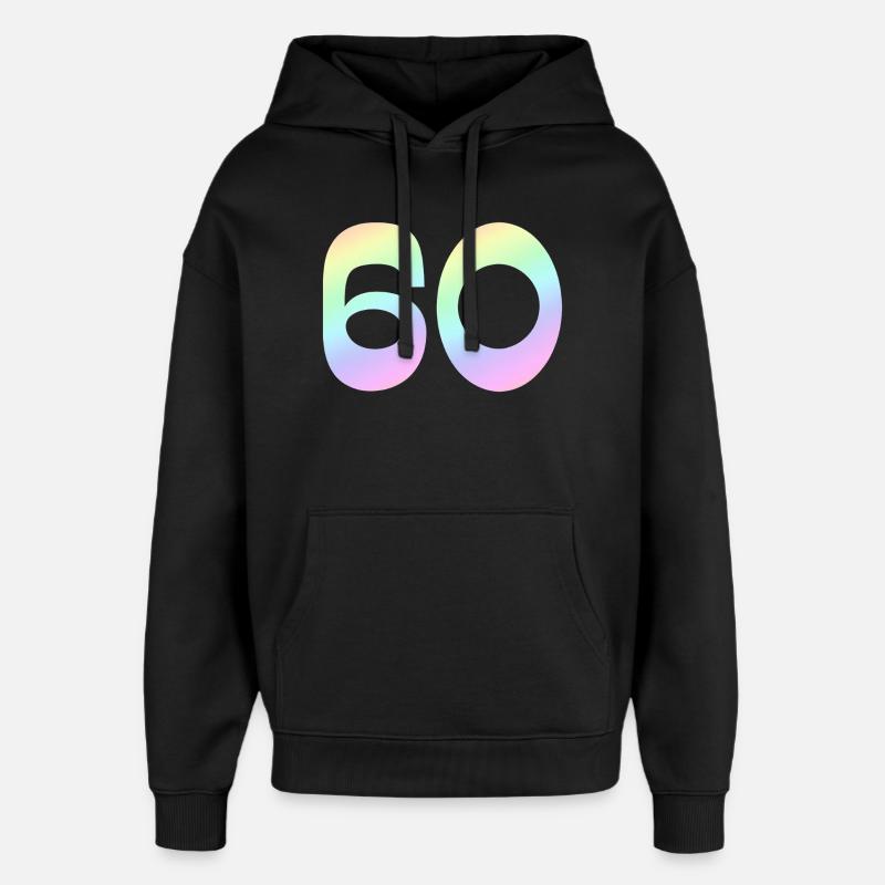 60, Dégradé, Pastel - Sweat à capuche unisexe Stanley/Stella Oversized - noir