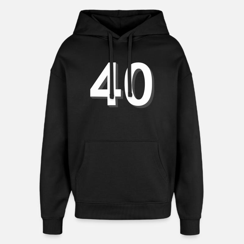 40, chiffres, anniversaire - Sweat à capuche unisexe Stanley/Stella Oversized - noir