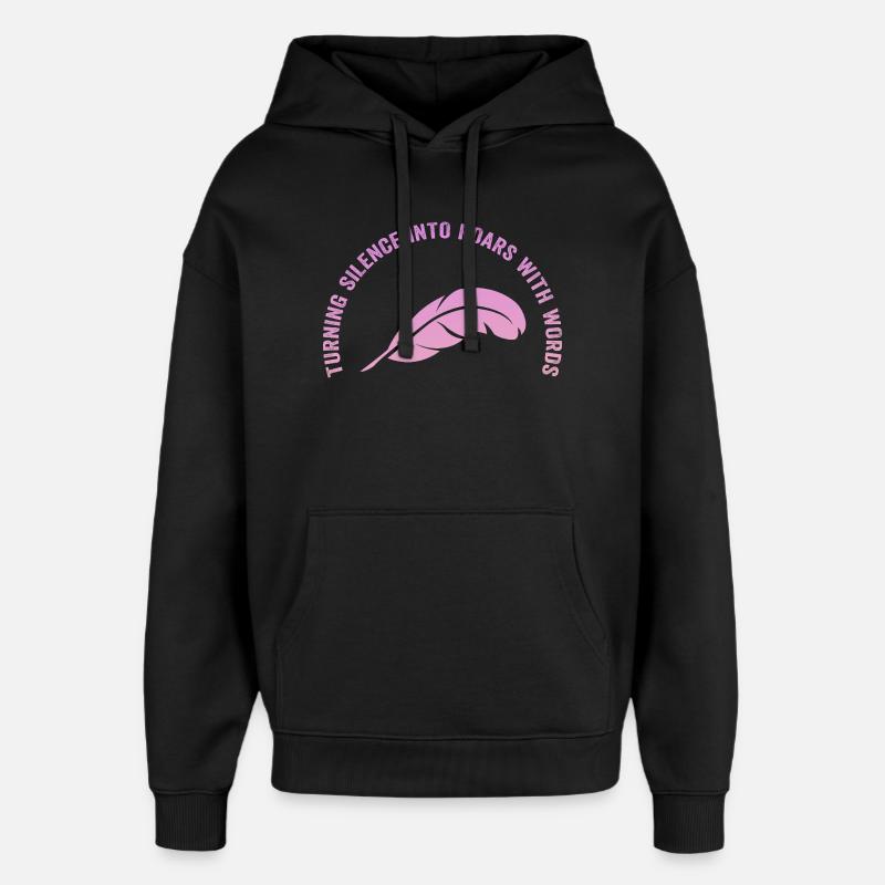 Wortfeder: Stille wird Weg - Oversized Unisex Hoodie von Stanley/Stella - Schwarz