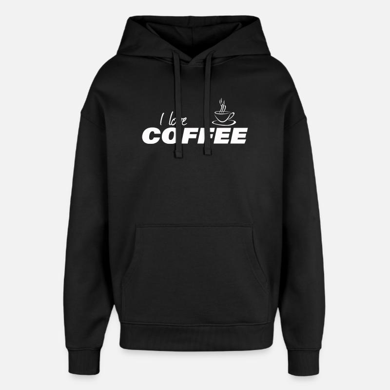 J’adore le café - Sweat à capuche unisexe Stanley/Stella Oversized - noir