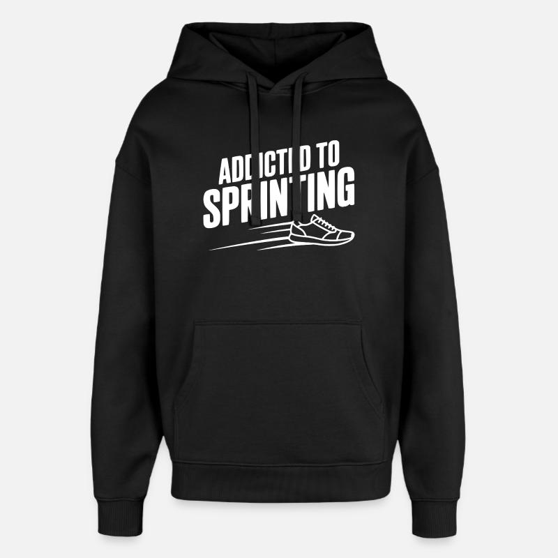 Accro au sprint - Sweat à capuche unisexe Stanley/Stella Oversized - noir