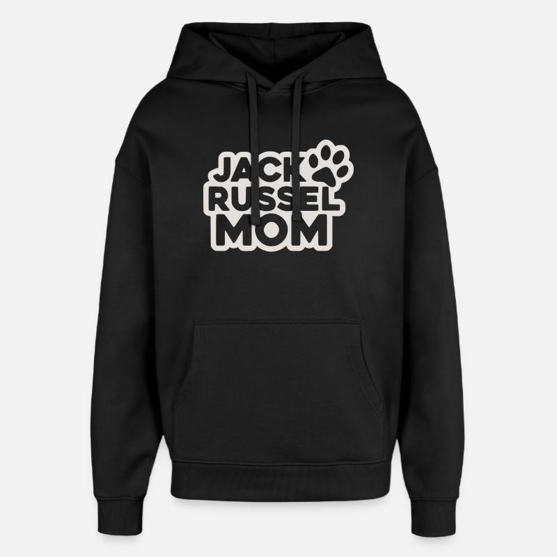 Jack Russell Maman - Sweat à capuche unisexe Stanley/Stella Oversized - noir